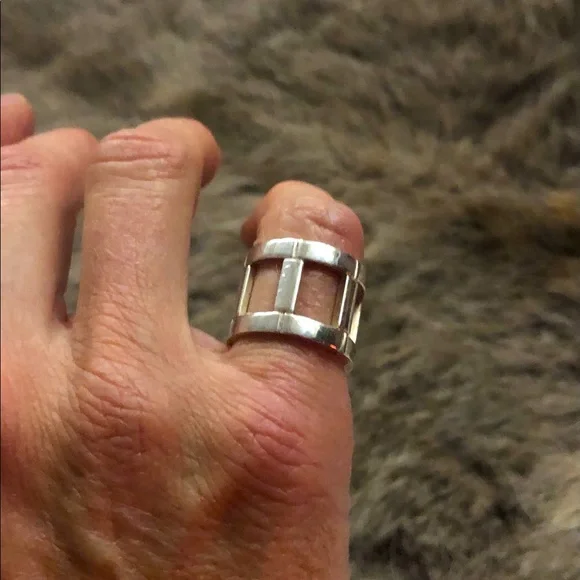 George Jensen Sterling Silver cage/barrel style ring - Picture 4 of 4